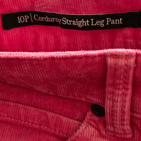 TALBOTS Raspberry Pink Straight-Leg Corduroy Stretch Pants Size 10 P Petite - Picture 9 of 9